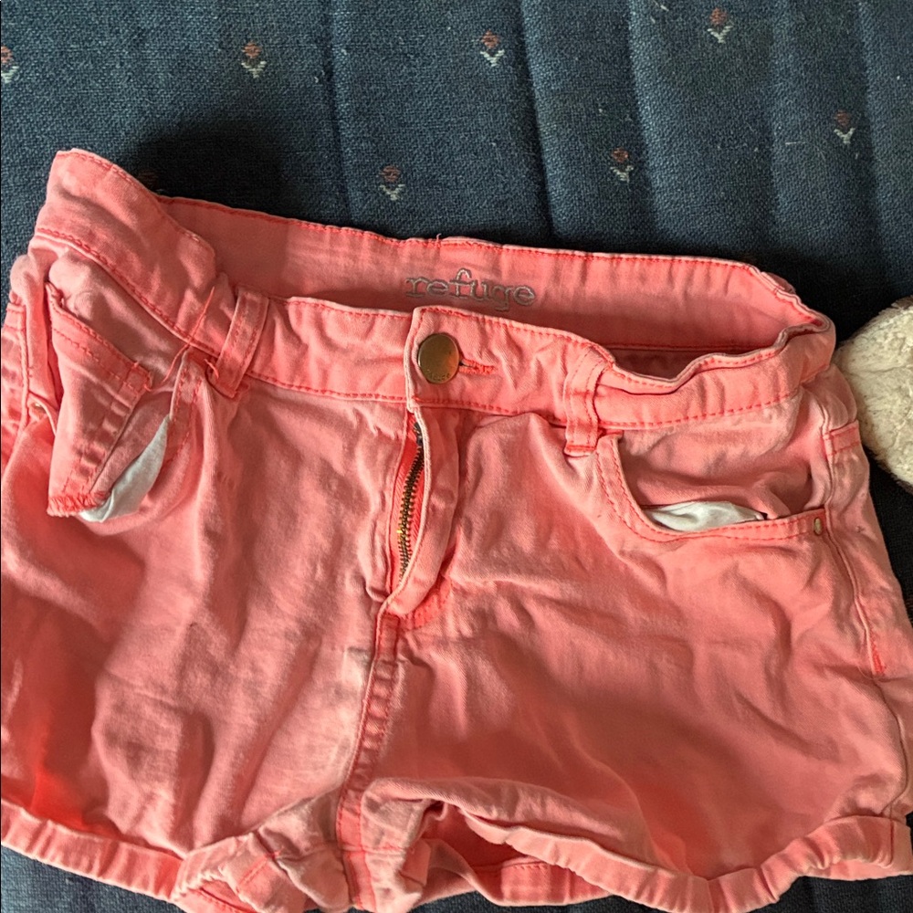 Refuge Bright Coral Jean Shorts